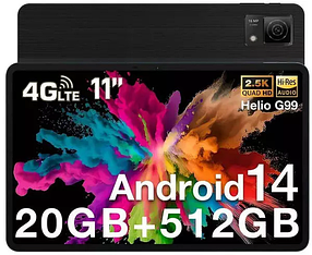 Планшет DOOGEE T40 8/512GB Black 4G 11" 2K Helio G99 8580mAh + Подарунок!