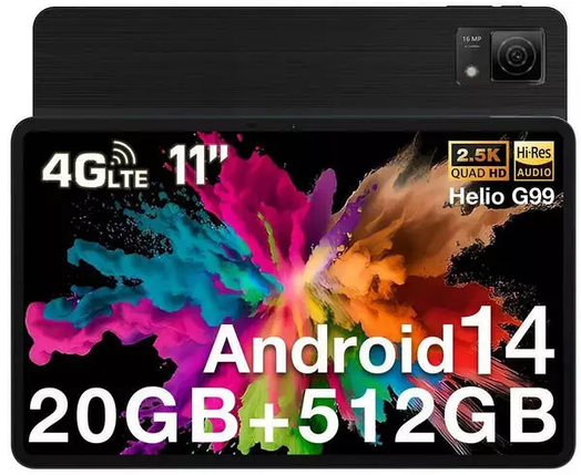 Планшет DOOGEE T40 8/512GB Black 4G 11" 2K Helio G99 8580mAh + Подарунок!, фото 1