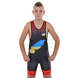 Трико для боротьби з біфлексу дитяче UKRAINE Україна JY-6605 (зріст 128-162 см), фото 4