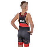 Трико для боротьби з біфлексу дитяче UKRAINE Україна JY-6605 (зріст 128-162 см), фото 5