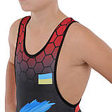 Трико для боротьби з біфлексу дитяче UKRAINE Україна JY-6605 (зріст 128-162 см), фото 7