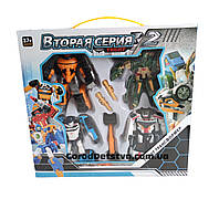 Набір трансформерів Тобот Tobot mini Rocky, Apache, Tornado та V перетворюються на транспорт