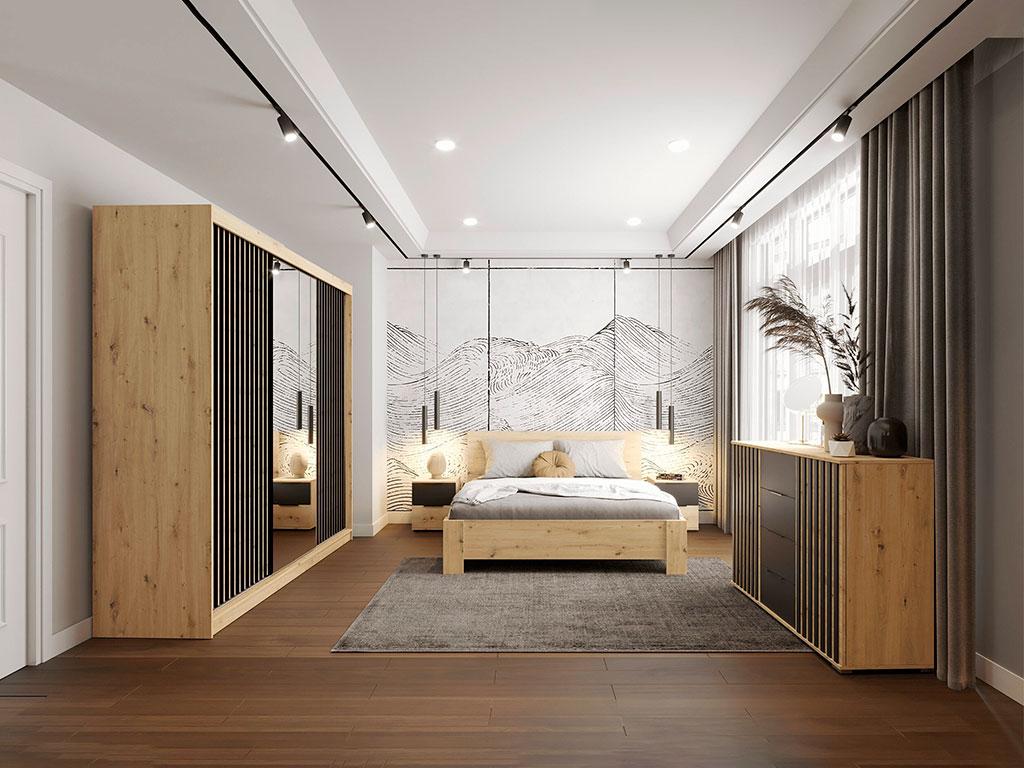 Спальня Werona (дуб Артизан/чорний), фото 1