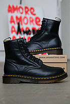 Зимові Чоловічі Черевики Dr Martens 1460 Black / Доктор Мартінс 1460 Чорні з Коричневим (Хутро), фото 4