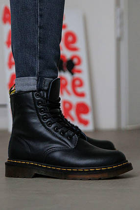 Зимові Чоловічі Черевики Dr Martens 1460 Black / Доктор Мартінс 1460 Чорні з Коричневим (Хутро), фото 1