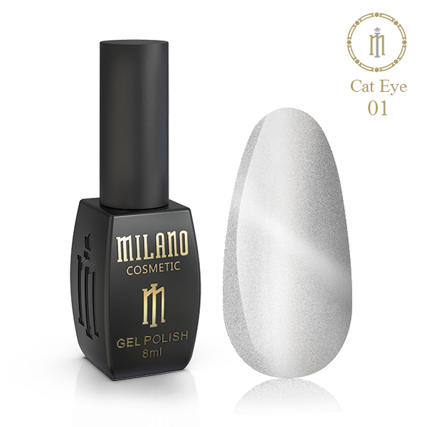 Milano Cosmetic гель-лак Котяче око Cat eyes Crystal №01 для нігтів, 8 мл, фото 1