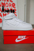 Зимові Чоловічі Кросівки Nike Air Force 1 High White Winter / Найк Аїр Форс 1 Високі Білі (Хутро), фото 4