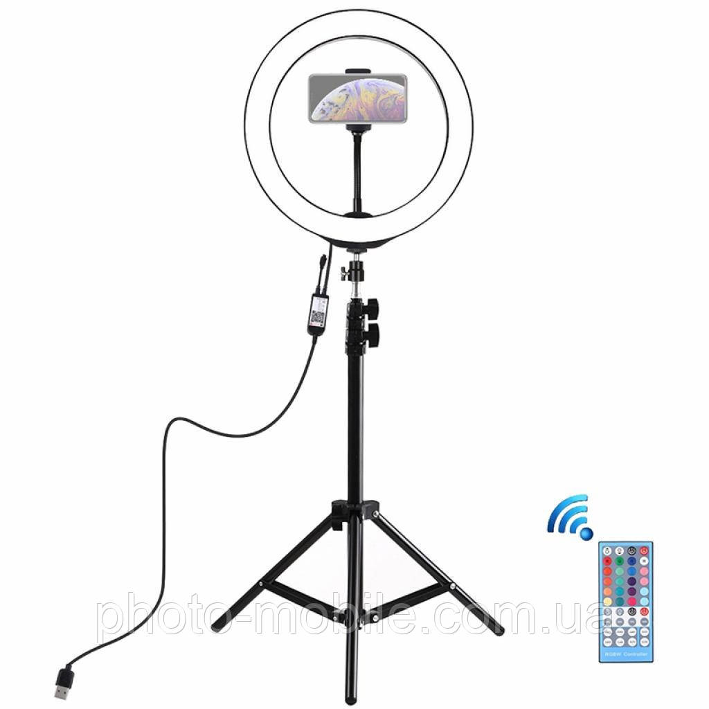 Студійне світло набор блогера Puluz Ring USB LED lamp 10" + tripod 1.1 м