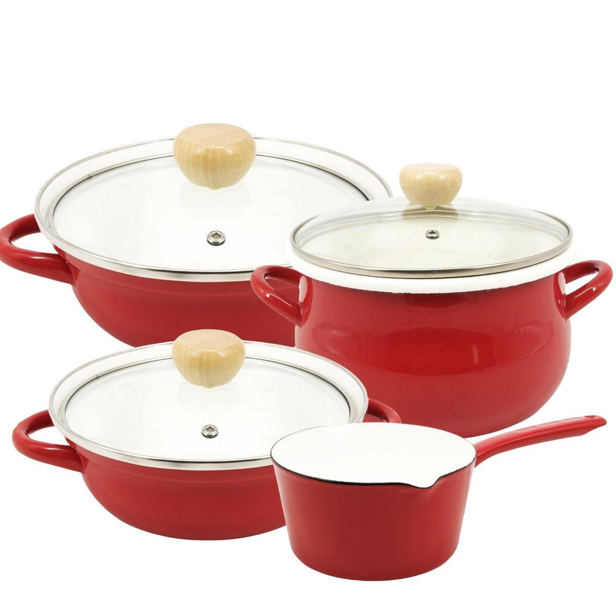 Набір каструль із ковшем емальованих Styleberg 7 предметів