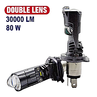 Подвійна LED лінза H4 Terra M01N, 80W, 30000L, 12-80 В, світловий чип 3570