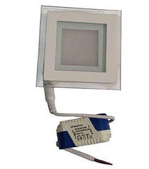 Світильник точковий врізний LED 6Вт квадрат 3000К скло