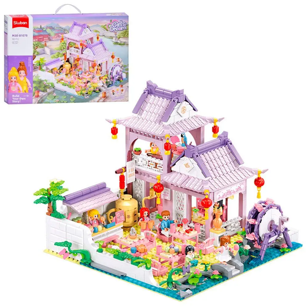 Конструктор SLUBAN для дівчинки "Чайний будиночок", 981 дет., M38-B1078
