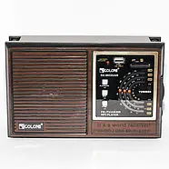 Радіоприймач на акумуляторі та батарейках з ремінцем Golon RX-9933UAR USB SD Card Коричневий, фото 4