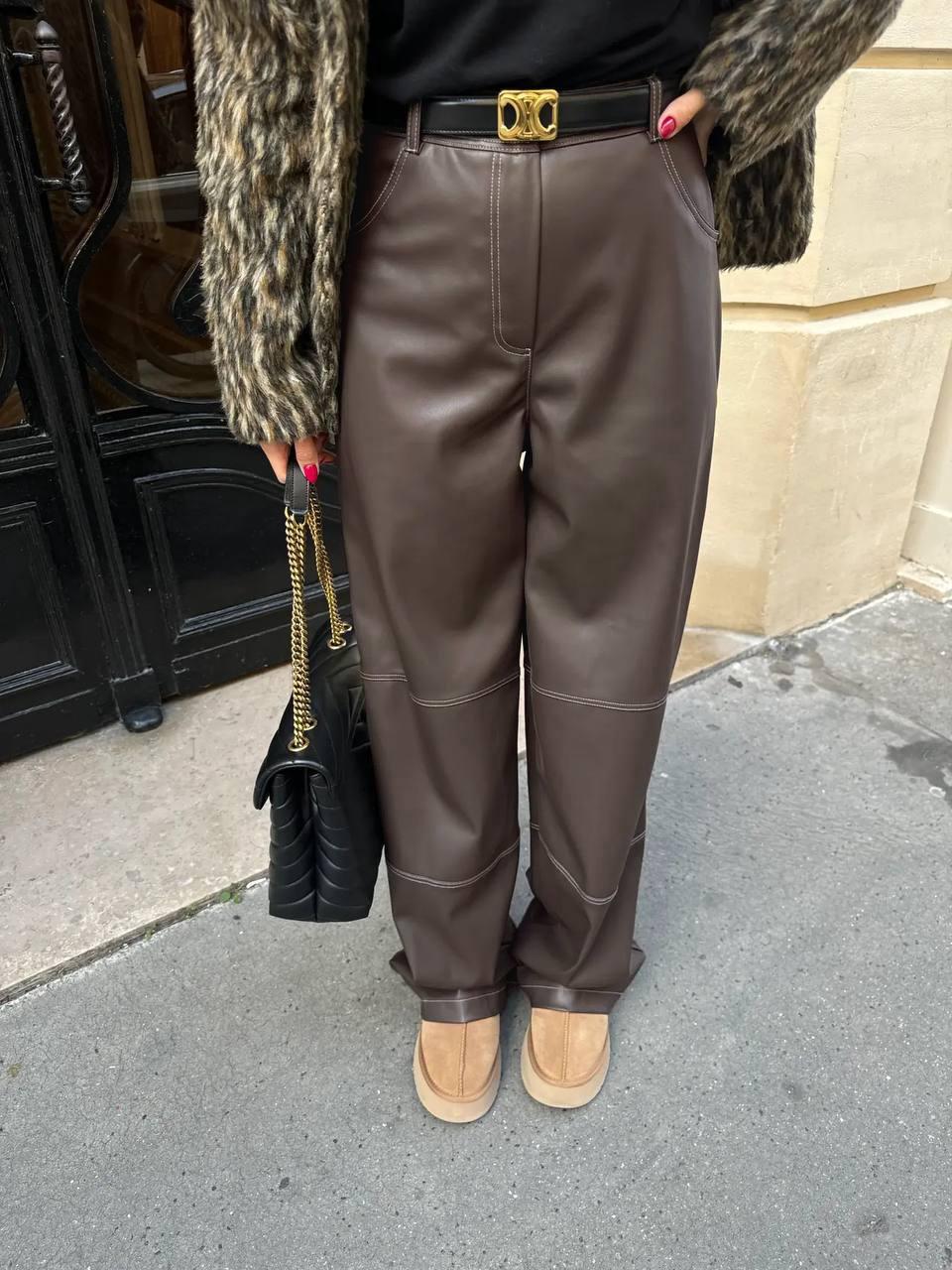 Штани жіночі тканина еко-шкіра, фото 1