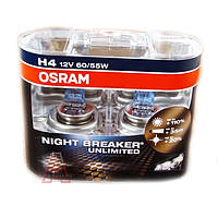 Автолампи H4 12V 60/55W Osram +110% (P43) (к-кт 2шт)