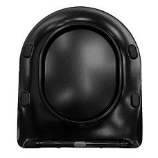 Сидіння для унітазу REA CARLO FLAT UF BLACK, фото 4
