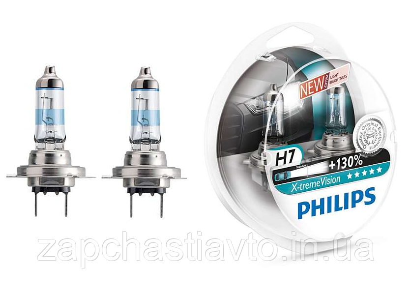 Автолампи H7 12V 55W Philips +130% X-tremeVision (Px26d) (к-кт 2шт)