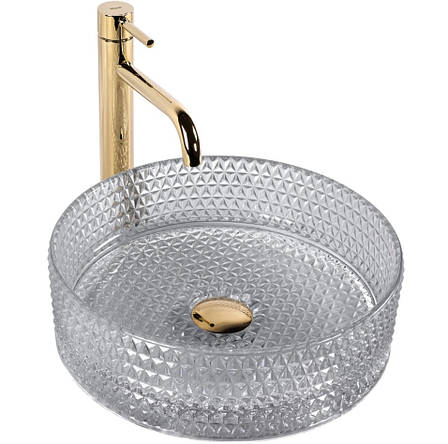 Умивальник (раковина) REA CRISTAL 35 LIGHT GREY накладний, фото 1