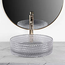 Умивальник (раковина) REA CRISTAL 35 LIGHT GREY накладний, фото 4