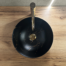 Умивальник (раковина) REA STELLA BLACK MARBLE BRUSHED накладний, фото 4