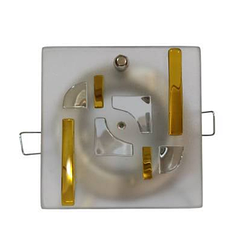 Світильник точковий врізний квадрат метал /скло з декором під лампу