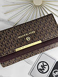 Гаманець Michael Kors великий подвійний Мішал Корс жіночий коричневий, фото 2