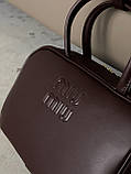 Жіноча сумка крос боді Miu Miu Top-Handle Bag бургунди Міу Міу, фото 3