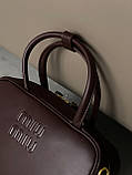 Жіноча сумка крос боді Miu Miu Top-Handle Bag бургунди Міу Міу, фото 4