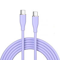 Кабель зарядний Тype-C to Type-C 1м UWarmSof силіконовий провід для заряджання кабель тайп 66 Вт Фіолетовий