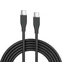 Кабель зарядний Тype-C to Type-C 1м UWarmSof силіконовий провід для заряджання кабель тайп 66 Вт Чорний