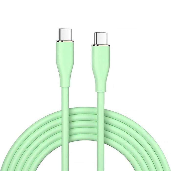 Кабель зарядний Тype-C to Type-C 1м UWarmSof силіконовий провід для заряджання кабель тайп 66 Вт Зелений, фото 1