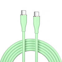 Кабель зарядний Тype-C to Type-C 1м UWarmSof силіконовий провід для заряджання кабель тайп 66 Вт Зелений