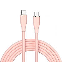 Кабель зарядний Тype-C to Type-C 1м UWarmSof силіконовий провід для заряджання кабель тайп 66 Вт Персиковий