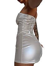 Мінісукня D&A, M, white, nylon-lycra відкриті плечі з блискавкою на всю довжину, фото 4