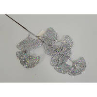 Популярний! Декоративна гілка YES! Fun Лист Гінкго 62 см, срібло, гліттер (973882) - Краща якість тільки на Nukleon.com.ua