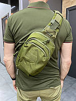Сумка тактична на Моллі через плече Yakeda, Олива підсумок тактичний з ременем через плече водовідштовхуваність