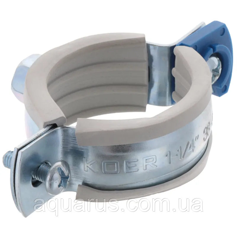 Хомут трубний оцинкований KOER KCB.10.G 1-1/4" (38-43) сірий (KR2787)