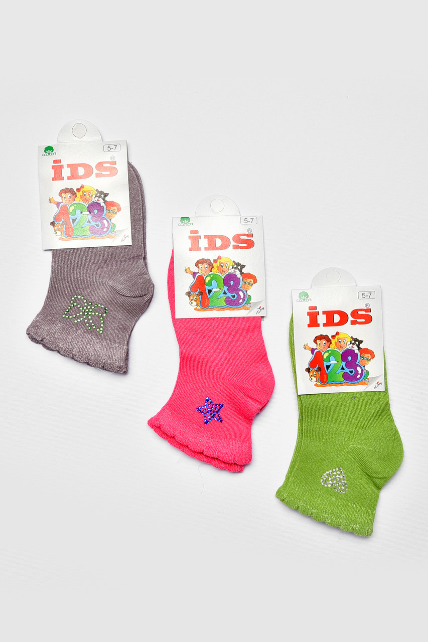 Набір дитячих шкарпеток для дівчинки демісезонних 3 штуки р.5-7 192282S, фото 1