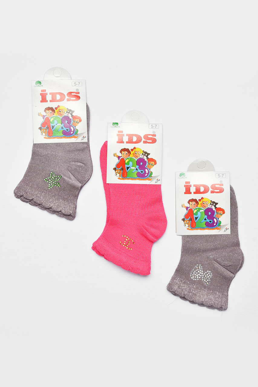 Набір дитячих шкарпеток для дівчинки демісезонних 3 штуки р.5-7 192283S, фото 1
