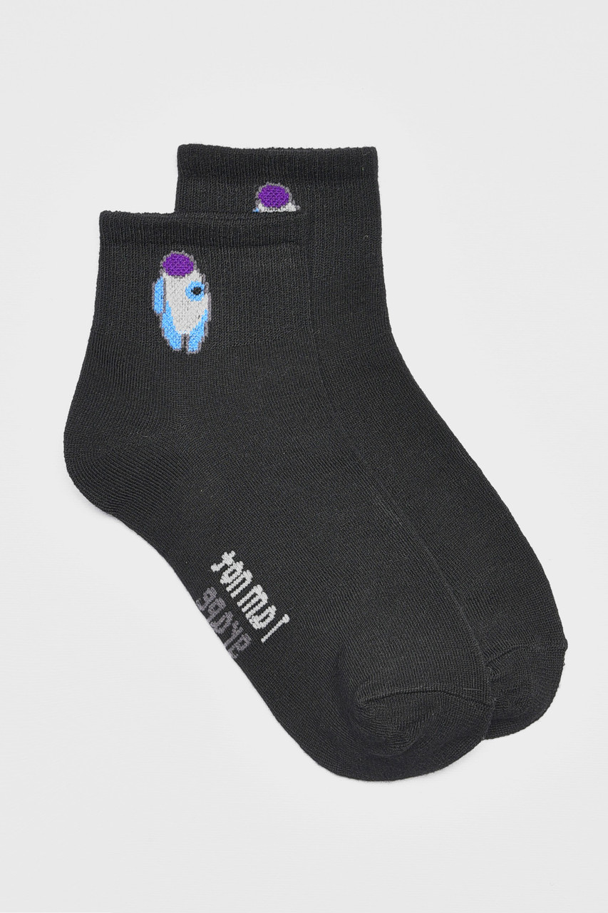 Шкарпетки дитячі демісезонні чорного кольору з малюнком 192824S, фото 1