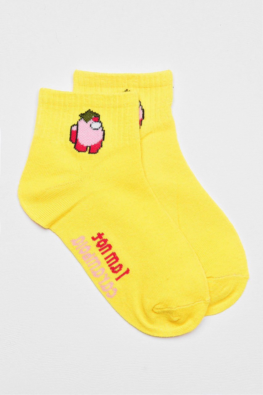 Шкарпетки дитячі демісезонні жовтого кольору з малюнком 192836S, фото 1