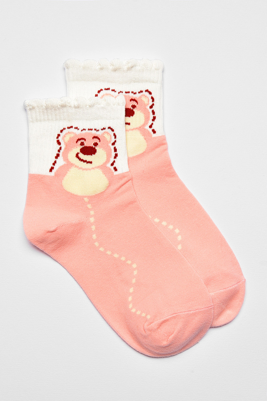 Шкарпетки дитячі демісезонні рожевого кольору з малюнком р.32-37 192872S, фото 1