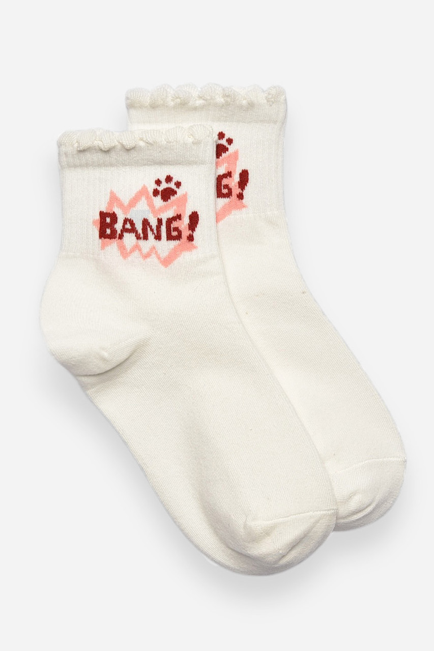 Шкарпетки дитячі демісезонні білого кольору з малюнком р.32-37 192877S, фото 1