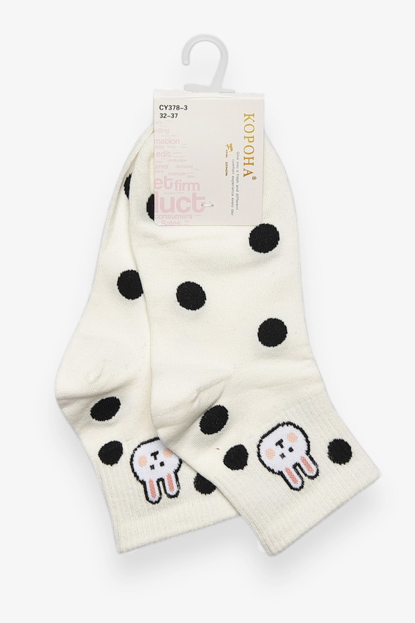 Шкарпетки дитячі демісезонні білого кольору з малюнком р.32-37 192878S, фото 1
