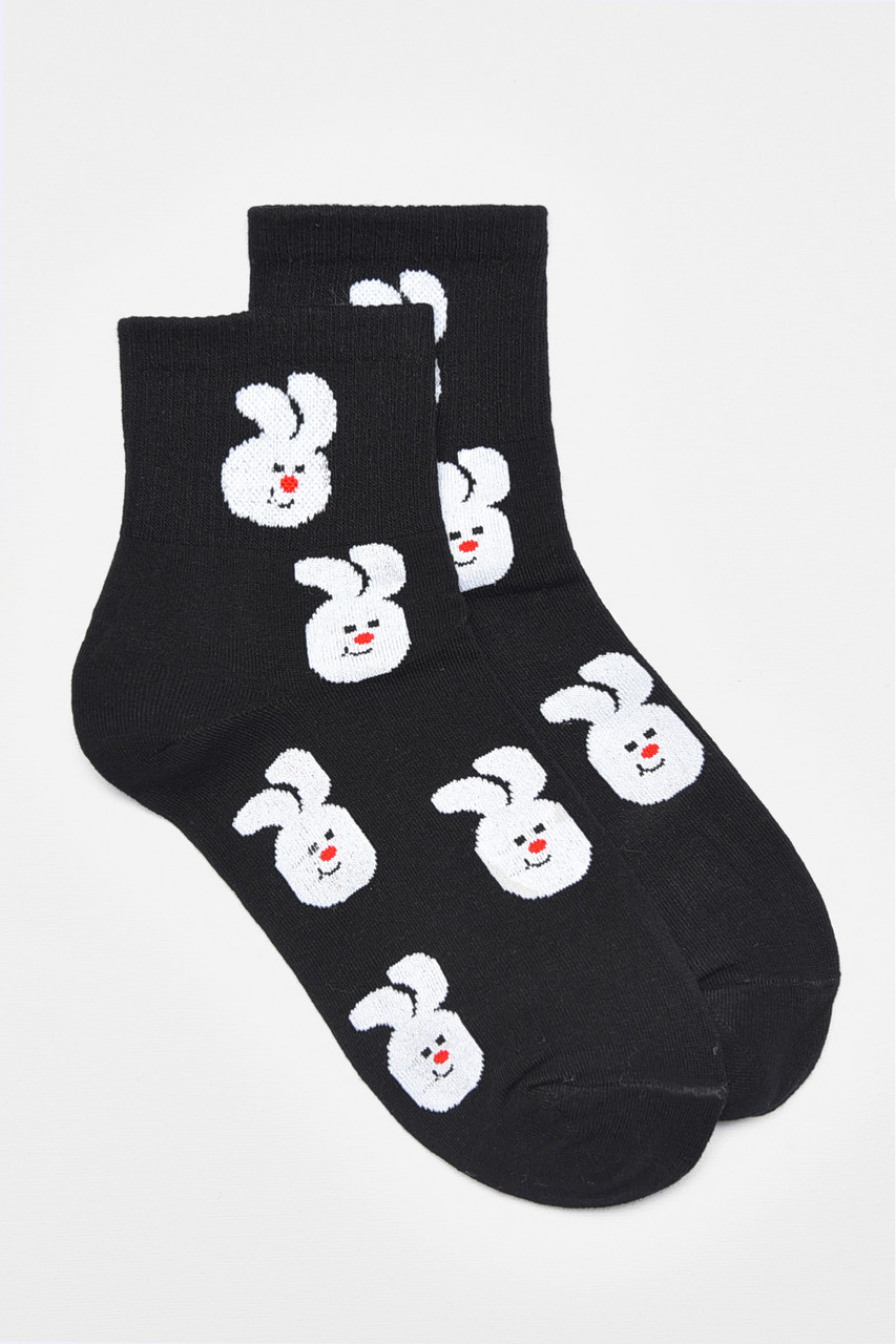 Шкарпетки дитячі демісезонні чорного кольору з малюнком р.32-37 192880S, фото 1