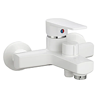 Пластиковий змішувач для ванни PLAMIX Leo-009 EURO White (без шланга та лійки) (PM0633)