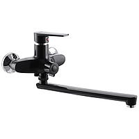 Пластиковий змішувач для ванни PLAMIX Oscar-006 EURO Чорний (без шланга та лійки) (PM0600)