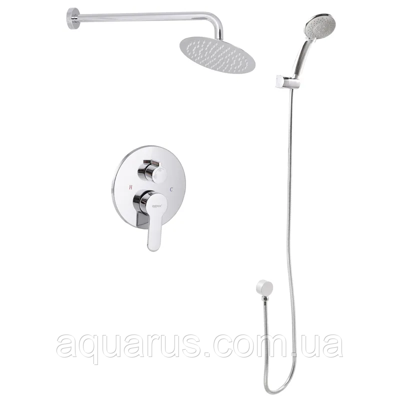 Вбудована душова система зі змішувачем і тропіч. душем ZERIX LR2403-2 (LL1210)