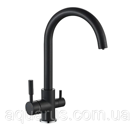 Кухонний змішувач на дві води MIXXUS PREMIUM MAFIN 021 (BLACK) (MI5931), фото 1