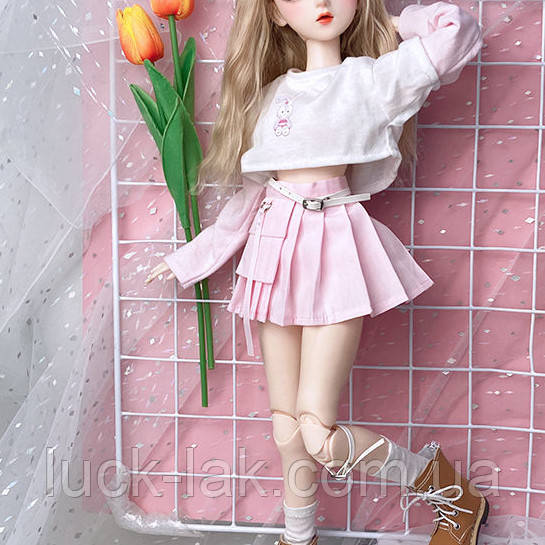 Костюм для ляльки BJD 60 см, 1/3, Лола, рожево-білий